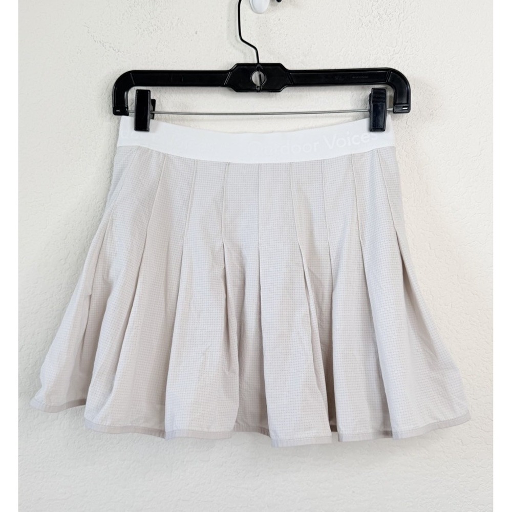Outdoor Voices Skort Sz S White Pleated Tennis Skirt‎ Built In Shorts Athleisure